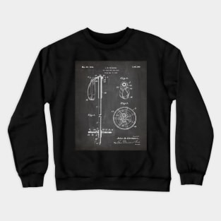 Skiing Patent - Skier Art - Black Chalkboard Crewneck Sweatshirt